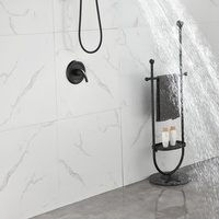 Ensemble de robinetterie de douche pour salle de bain d'hôtel, monocommande, en laiton doré, haute pression, avec fonction cascade