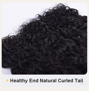FYD Venta al por mayor 24 pulgadas Invisible String Design Pre Looped Crochet Cabello humano Kinky Curly Feathers Extensiones de cabello de ganchillo - Product Image 5