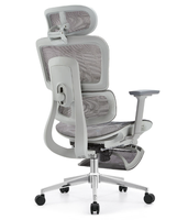 Chaise de bureau ergonomique moderne de luxe SAMDI avec massage, dossier en maille PP, soutien lombaire réglable, accoudoirs fixes, fonction d'inclinaison et de rotation