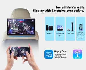 Radio Android IPS de 11,6 "con BT 5,0 MirrorLink inalámbrico <span class=keywords><strong>FM</strong></span> transmisión de vídeo salida coche TV reposacabezas Monitor para asiento trasero de coche - Product Image 4