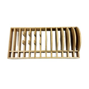 Bamboo <b>Dish</b> <b>Rack</b> Square Draining <b>Rack</b> Eco-Friendly Kitchen Storage Organizer Modern Minimalist Style - Product Image 2