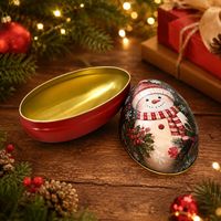 Caja de Hojalata de Navidad Personalizada, Duradera, con Formas Variadas, Contenedor Decorativo para Alimentos y Regalos, para Venta Minorista de Temporada