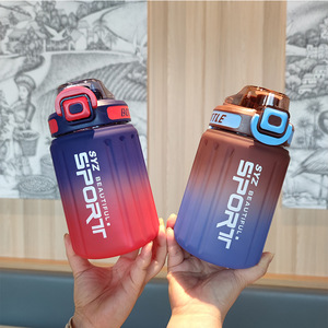 Botella de Agua de Plástico sin BPA a Prueba de Fugas con Pajita y Tapa, Vaso Deportivo para Viajes, Campamentos y Gimnasio - Product Image 4