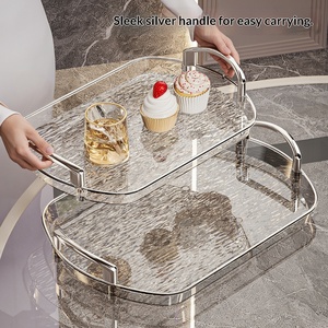 Plateau en plastique de luxe léger avec poignées doubles, plat de service haut de gamme pour la maison, <span class=keywords><strong>assiette</strong></span> de dîner, <span class=keywords><strong>assiette</strong></span> de restaurant commerciale, grande <span class=keywords><strong>assiette</strong></span> épaissie - Product Image 3