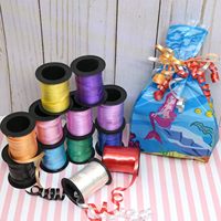 Assortiment de cordes de ballons de ruban à friser Rouleaux de ruban sertis Couleurs vives assorties par rouleau pour l'artisanat d'art, emballage cadeau