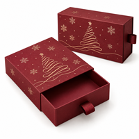Maßgefertigte Weihnachts-Schubladen-Geschenkbox, Starre Papierverpackung mit Zugband für Schokolade, Schmuck, Kerzen, Kosmetik