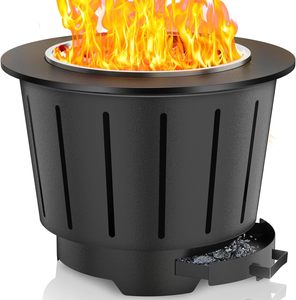 Modern Large Wood Burning <b>Smokeless</b> Fire Pit with Stainless Steel Construction Removable Ash Pan Portable Design for Outdoor Use - Product Image 1