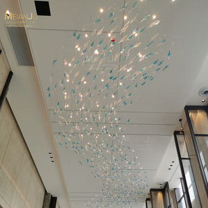 Sang trọng hiện đại màu xanh thủy tinh pha lê mặt dây chuyền đèn chùm <span class=keywords><strong>LED</strong></span> dài hình bầu dục ánh sáng mặt dây chuyền cho phòng ăn Home & khách sạn trang trí - Product Image 1