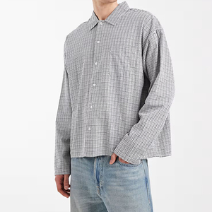 <span class=keywords><strong>Camicia</strong></span> da <span class=keywords><strong>Uomo</strong></span> a Maniche Lunghe in Tessuto Texturizzato Gingham <span class=keywords><strong>Oversize</strong></span>, Resistente alle Pieghe, ad Asciugatura Rapida, Vestibilità Comoda, con Bottoni, per Uso Quotidiano - Product Image 1