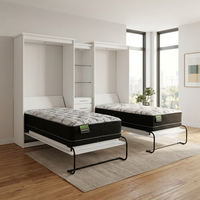 Lit Murphy moderne pliable et réglable Illusion Murphy avec structure en bois et en acier, tailles Full/Queen/King
