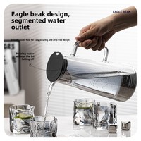 Ensemble de carafes à eau froide en verre résistant aux hautes températures - Design minimaliste moderne pour usage domestique, six pièces
