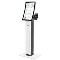 Kiosque de commande et de paiement en libre-service de 21,5 pouces avec lecteur de codes-barres, reconnaissance faciale, écran tactile incurvé de 21,5 pouces, support