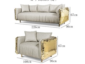 高端豪华高品质现代布艺沙发椅，采用簇绒冷却设计，适合公寓客厅 - Product Image 3