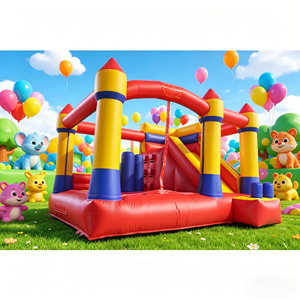 Structure gonflable commerciale combinée avec toboggan, thème <span class=keywords><strong>château</strong></span> classique, pour la location événementielle et les entreprises - Product Image 1