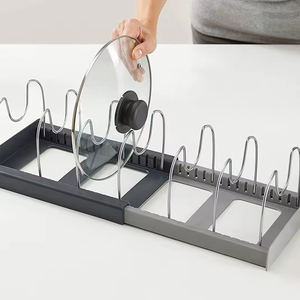Support de rangement extensible et réglable en métal pour couvercles de casseroles et ustensiles de cuisine - Product Image 4