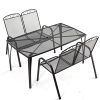 Chaise double siège double Siège de qualité commerciale en métal noir Revêtement en poudre pour intérieur et extérieur empilable