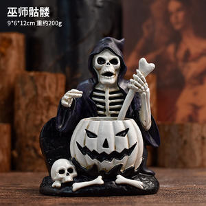 Decoración de escritorio, calaveras de Halloween, cabeza de esqueleto humano realista con calavera de <span class=keywords><strong>cuervo</strong></span> de águila negra para decoración de Bar de <span class=keywords><strong>casa</strong></span> embrujada de Halloween - Product Image 5