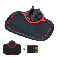 Universelle Multifunktionale 360° Drehbare Silikon Flexible Auto-Antirutschmatte Handyhalterung mit Parknummernschild
