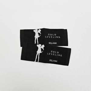 Étiquette de col personnalisée en coton damassé haute densité, tissée, écologique, étiquette de vêtement en tissu privée et étiquette de vêtement imprimée sur mesure - Product Image 4