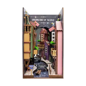 Cutebee Dreamland Of Alace Book Stand Puzzle giocattolo per bambini scaffale per libri all'ingrosso Alley Book Nook