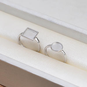 Anillo de Plata S925 Hecho a Mano, Estilo Simple, Diseño de Pelo de Neumático, Accesorios DIY para Hombres y Mujeres, Vacío para Creación Personalizada con Pegamento - Product Image 4