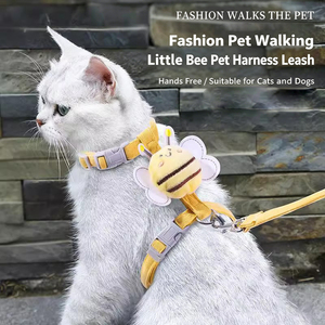 Ensemble Harnais et Laisse pour Chien <span class=keywords><strong>Personnalisé</strong></span> en Polyester avec Logo, Gilet en Jean Mignon et Confortable pour Chiot, Anti-Évasion, Réglable - Product Image 4