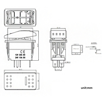 Carling Marine RV voiture interrupteur à bascule panneau étanche marche-arrêt 5pin 4pin SPST double LED bleue 10A/20A 24V interrupteur à bascule gravable