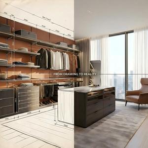 <span class=keywords><strong>Armadio</strong></span> Modulare di Lusso Moderno e Minimalista, Organizzatore per Vestiti, Sistema di Guardaroba su Misura per Soggiorno e <span class=keywords><strong>Camera</strong></span> <span class=keywords><strong>da</strong></span> <span class=keywords><strong>Letto</strong></span> Principale - Product Image 2