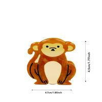 YJL Nouvelle conception, accessoire capillaire unique pour femme, pince à cheveux mignonne en forme de singe de dessin animé, pince à cheveux personnalisée en acétate