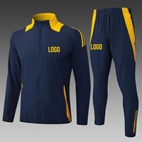 Vêtement de sport de football d'hiver à fermeture éclair intégrale en gros, veste de survêtement de football pour adultes, vêtements de sport d'entraînement pour équipe de football en plein air