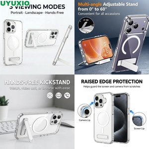 Étui Magnétique Antichoc pour <span class=keywords><strong>iPhone</strong></span> 17 16 15 14 <span class=keywords><strong>13</strong></span> 12 <span class=keywords><strong>Pro</strong></span> <span class=keywords><strong>Max</strong></span> 11 <span class=keywords><strong>13</strong></span> Mini avec Dos <span class=keywords><strong>Incassable</strong></span> et Support Pliable Réglable - Product Image 1