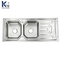 Évier de cuisine en acier inoxydable 304 pressé, double bac, à encastrer, moderne, avec égouttoir