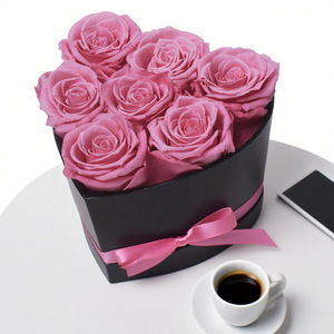 Scatola <span class=keywords><strong>di</strong></span> Rose Eterne a Lunga Durata (3-5 Anni) a Forma <span class=keywords><strong>di</strong></span> Cuore, <span class=keywords><strong>Fiori</strong></span> Veri per Decorazioni da Tavolo, San Valentino, Matrimoni ed Eventi Festivi 2026 - Product Image 4