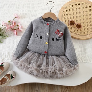 Conjuntos de ropa de algodón para bebés a la moda con estampado de dinosaurios y elefantes, pantalones y camisetas para niñas, conjuntos infantiles para otoño e invierno - Product Image 2