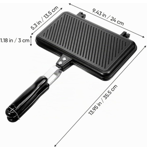 Popular Portable Sandwich Cake Mold Aluminium Roasting <b>Pan</b> Outdoor Use Two Side Breakfast Sandwich Grill <b>Pan</b> - Product Image 6