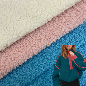 بيع بالجملة قماش البوليستر الصغير تيري قماش الصوف القطبي مواد عالية الجودة للملابس والديكور المنزلي شيربا الفرنسية - Product Image 1