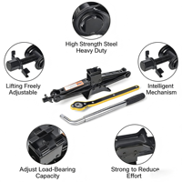 Cric à ciseaux portable en acier A3, capacité 1-10T, boulon de 1/2 po pour voitures et camions
