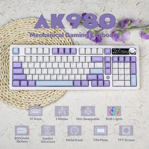 Clavier mécanique sans fil Ak980 Flying Fish Switch (noir avec impression latérale) Tri-mode RGB DIY - Product Image 3