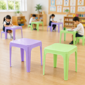 Modern Pastel Color Plastic <b>Dining</b> <b>Table</b> PP Rectangular Foldable Stackable <b>Extendable</b> Lightweight Durable Waterproof <b>Outdoor</b> - Product Image 2