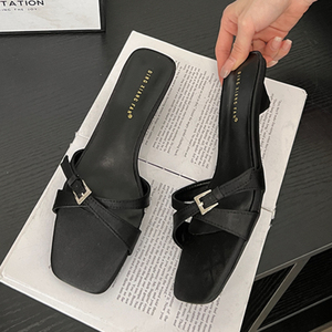 Sandalias de Mujer, Estilo Slipper, Punta Abierta, Tacón Bajo, Dropshipping - Product Image 4
