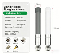 Antenne extérieure omnidirectionnelle en fibre de verre 4G/5G 700-2700MHz 5dBi N Mâle