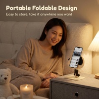 Support de téléphone en acrylique personnalisé, flexible, réglable en hauteur, faible MOQ, support pour téléphone et tablette pour bureau et cadeau, vente en gros