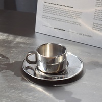 Ensemble de tasses à café en acier inoxydable 304 pour la maison européenne avec tasses à lait expresso au Latte isolées comprenant des soucoupes
