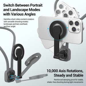 Support de téléphone magnétique flexible et étanche, rotation à 360 degrés, forte aspiration, pour VLOG en vue à la troisième personne, idéal pour les paresseux - Product Image 4