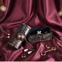Coffret au trésor miniature en résine personnalisée OEM, crâne de pirate viking en relief, décoration d'intérieur, boîte de rangement