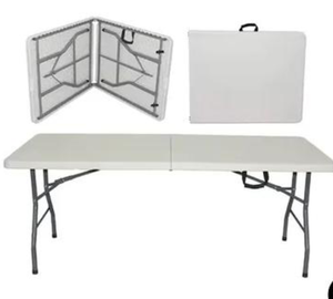 Tables pliantes longues blanches pour événements de mariage, location de tables pliantes en plastique, <span class=keywords><strong>table</strong></span> de <span class=keywords><strong>camping</strong></span> pliable type valise - Product Image 1
