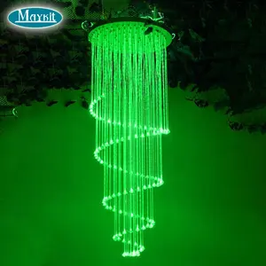 Lámpara colgante de cristal para el hogar, candelabro de fibra óptica de lujo, diseño moderno y romántico