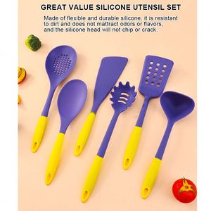 Utensilios de Cocina de Silicona, Juego de Cuchillos de Cocina de 13 Piezas, Utensilios de Cocina Antiadherentes Resistentes al Calor con Cubo de Almacenamiento Giratorio - Product Image 2