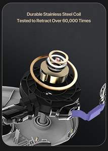 Laisse rétractable automatique multifonctionnelle pour animaux de compagnie avec lumières LED à dégagement rapide et laisse durable pour chien, fourrure et écharpe décorées - Product Image 4