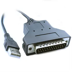 Oem Pl2303 칩 USB 2.0 2303 Db9 핀 Rs232 직렬 D-Sub 25Pin Db25 변환기 및 프린터 케이블에 남성